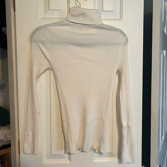 Loft White Long Sleeve Fitted Turtle Neck - Picture 1 of 4